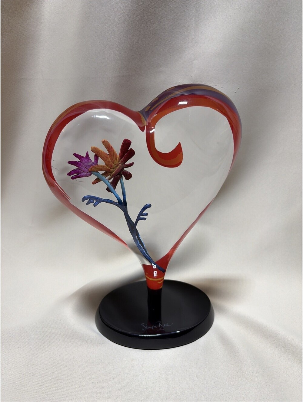 Simon Bull Acrylic Heart Sculpture LE 259/299 Signed
